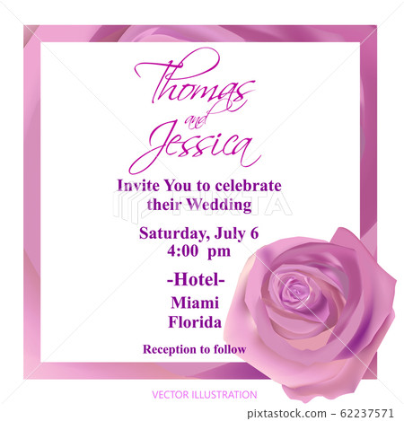 Wedding invitation background. Floral poster, invite. Vector decorative greeting card. Anniversary board. 62237571