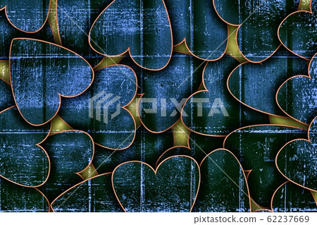 Love, Valentine day and heart background design. Illustration concept of positive emotional, mental states of humanity. For your celebrating of any kind of love, wedding or couple, passion. 62237669