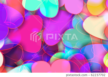 Love, Valentine day and heart background design. Illustration concept of positive emotional, mental states of humanity. For your celebrating of any kind of love, wedding or couple, passion. 62237702