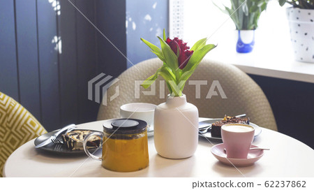 Modern stylish coffee shop interior table set for Modern stylish coffee shop interior table set for 62237862