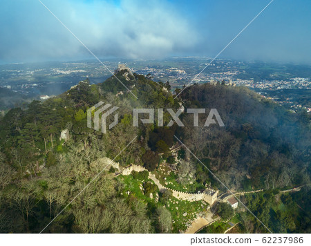 Moorish Castle in fog Portugal 62237986