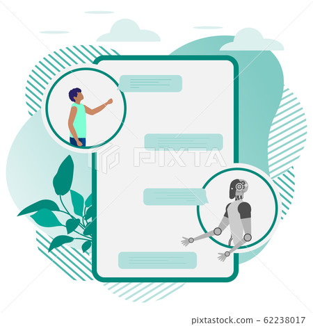 Vector Robot Web Chat bot support service People - Stock Illustration ...