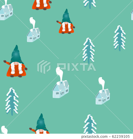 Scandinavian christmas gnomes seamless pattern. Scandinavian christmas gnomes seamless pattern. 62239105