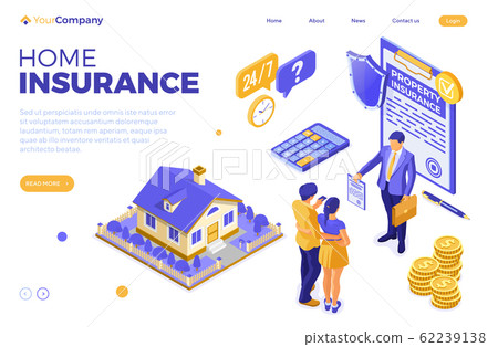 Sale Purchase Insurance Mortgage House Isometric 62239138