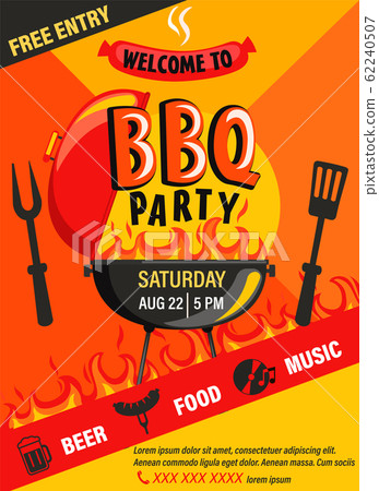 BBQ party invitation flyer. 62240507