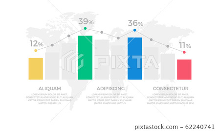 Set of yellow, green, blue and red elements for infographic with world map presentation slides. Set of yellow, green, blue and red elements for infographic with world map presentation slides. 62240741
