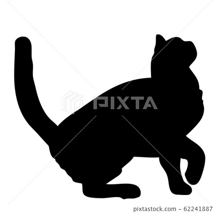 Silhouette animal cat jump up - Stock Illustration [62241887] - PIXTA