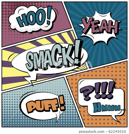 Abstract creative concept vector comic pop art style blank, layout template with clouds beams and Abstract creative concept vector comic pop art style blank, layout template with clouds beams and 62245010