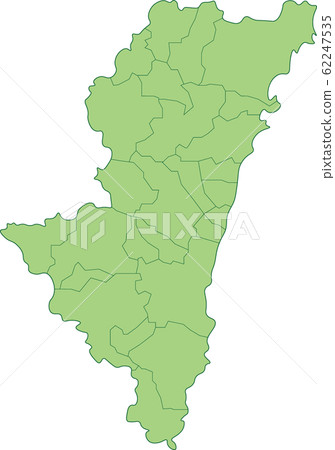 Map of Miyazaki Prefecture_Municipalities 62247535
