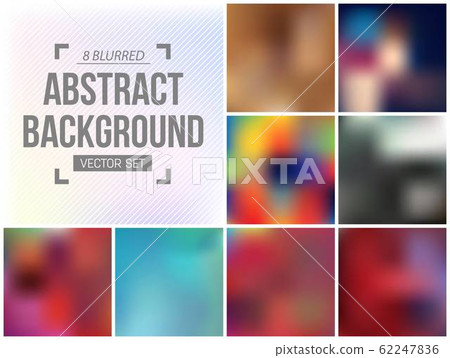 Abstract Creative concept vector multicolored blurred background set. For Web and Mobile 62247836