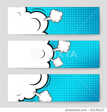 Abstract creative concept vector comic pop art style blank, layout template with clouds beams and 62249237