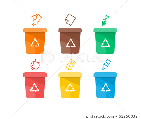 Collection of colorful separation recycle bin icon. Vector illustration Collection of colorful separation recycle bin icon. Vector illustration 62250032