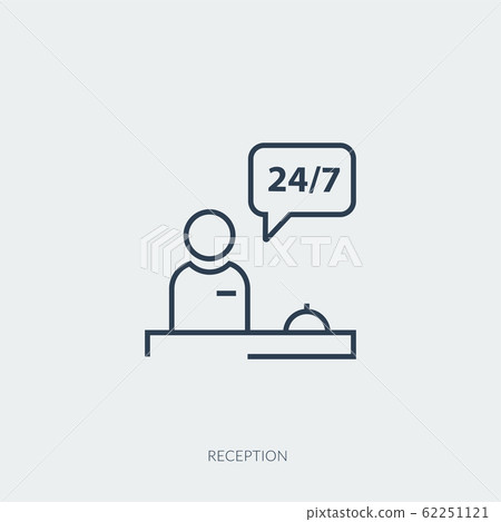 Vector outline icon of dministrator in hotel reception 62251121