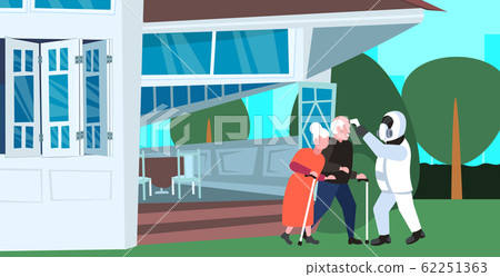 specialist in hazmat suit checking temperature of senior man woman couple coronavirus infection epidemic MERS-CoV virus wuhan 2019-nCoV pandemic health risk concept full length horizontal specialist in hazmat suit checking temperature of senior man woman couple coronavirus infection epidemic MERS-CoV virus wuhan 2019-nCoV pandemic health risk concept full length horizontal 62251363