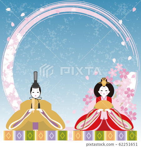 Hina Matsuri櫻花3月春季墨水背景複製空間模擬風格 62251651