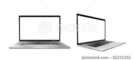 Laptop computer with white screen and keyboard Laptop computer with white screen and keyboard 62252292