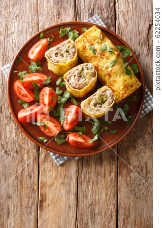 Brizol omelet stuffed with minced meat, cheese and 62254034
