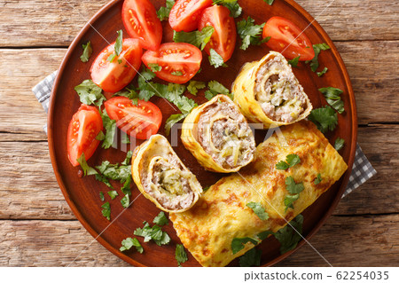 Russian food Brizol with meat, cheese and pickled 62254035
