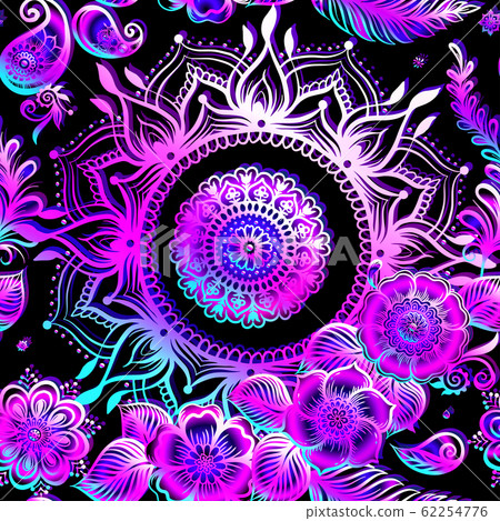 Eastern ethnic style compositions, mehendi, traditional indian henna floral ornament. Eastern ethnic style compositions, mehendi, traditional indian henna floral ornament. 62254776