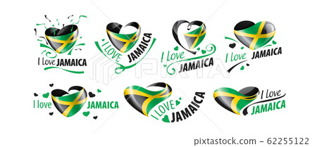 National Flag Of The Jamaica In The Shape Of A Stock Illustration