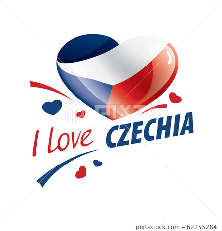 National flag of the Czechia in the shape of a heart and the inscription I love Czechia. Vector illustration National flag of the Czechia in the shape of a heart and the inscription I love Czechia. Vector illustration 62255284