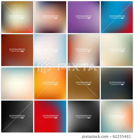 Abstract Creative concept vector multicolored blurred background set. For Web and Mobile 62255481