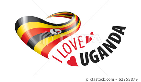 National flag of the Uganda in the shape of a heart and the inscription I love Uganda. Vector illustration National flag of the Uganda in the shape of a heart and the inscription I love Uganda. Vector illustration 62255879