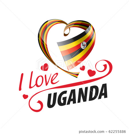 National flag of the Uganda in the shape of a heart and the inscription I love Uganda. Vector illustration National flag of the Uganda in the shape of a heart and the inscription I love Uganda. Vector illustration 62255886