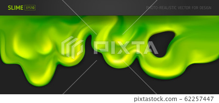 Green realistic slime on a black background 62257447