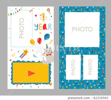 Birthday design for mobile for the baby, vector 62258563