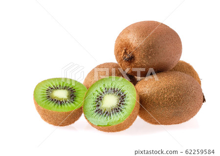 Big pile of fresh kiwi isolated on white 62259584