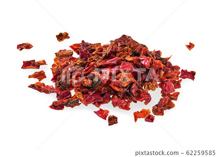 Macro photo of dried paprika isolated on white Macro photo of dried paprika isolated on white 62259585