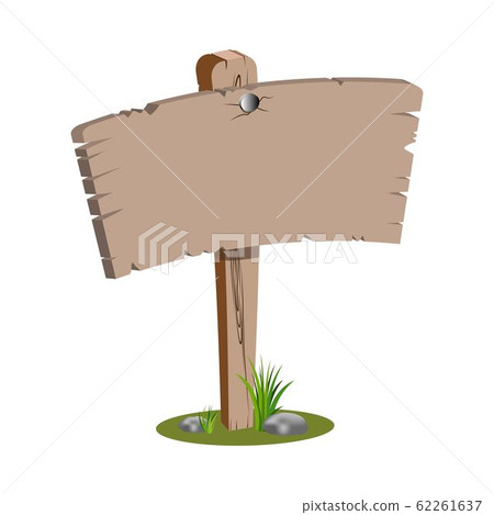 Wooden cartoon vector blank sign illustration. Empty old wooden poster isolated on white Wooden cartoon vector blank sign illustration. Empty old wooden poster isolated on white 62261637