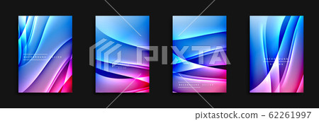 Wave covers set with fluid gradients. Dynamic trendy abstract background with flowing wavy lines. Vector Illustration Wave covers set with fluid gradients. Dynamic trendy abstract background with flowing wavy lines. Vector Illustration 62261997