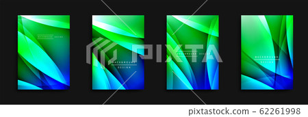 Wave covers set with fluid gradients. Dynamic trendy abstract background with flowing wavy lines. Vector Illustration Wave covers set with fluid gradients. Dynamic trendy abstract background with flowing wavy lines. Vector Illustration 62261998
