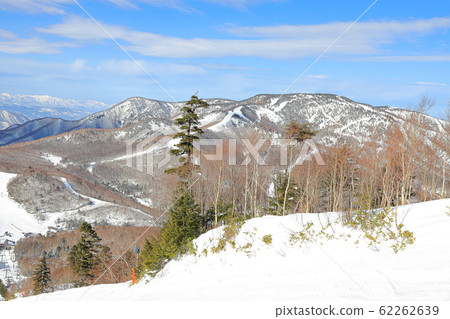 Yakiyama seen from Ichinose Ski Resort in Shiga Kogen Yakiyama seen from Ichinose Ski Resort in Shiga Kogen 62262639