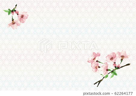 櫻花吉野櫻花水彩日本圖案背景卡 62264177
