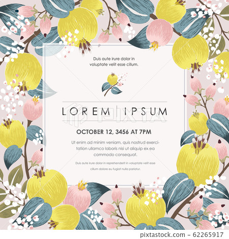 Vector illustration of a floral frame in spring - Stock Illustration ...