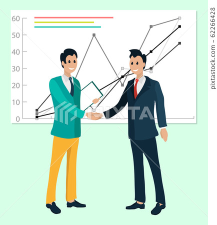 Business Report, Rising Graph Business Deal Vector 62266428