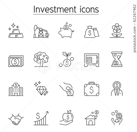 Investment icon set in thin line style Investment icon set in thin line style 62267462