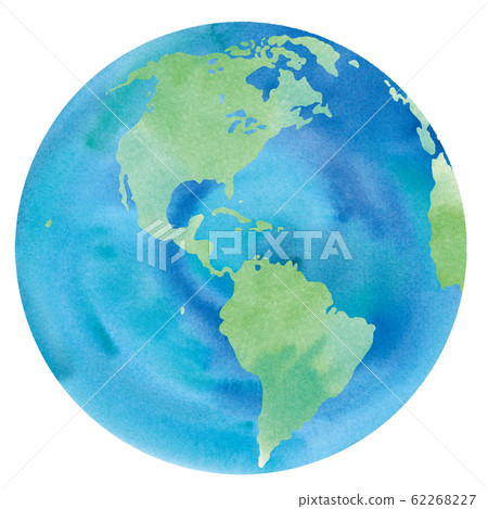 Earth watercolor illustration trace vector (America, Pacific, Atlantic, American, Canadian, Brazilian, pe 62268227