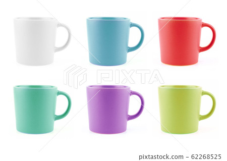 Colourful Mugs Set, Blank Ceramic cup Isolated on Colourful Mugs Set, Blank Ceramic cup Isolated on 62268525