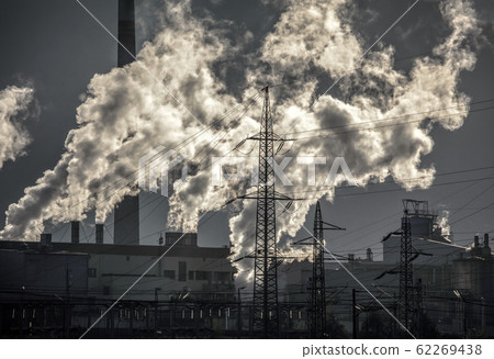 Air pollution - factory Mondi at town Ruzomberok, Slovakia Air pollution - factory Mondi at town Ruzomberok, Slovakia 62269438