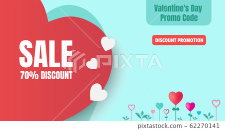 Valentine's day discount promotion banner for Valentine's day discount promotion banner for 62270141