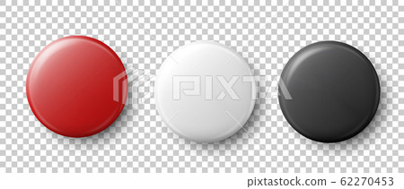 Realistic red button on white background Vector Image