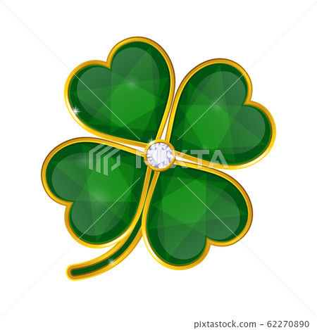 vector shamrock badge with emeralds on white background 62270890