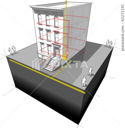 diagram of a typical american townhouse with gas powered with micro combined heat and power generator diagram of a typical american townhouse with gas powered with micro combined heat and power generator 62271191