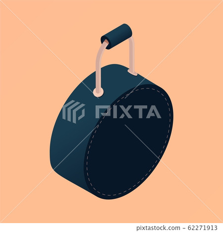 Round shape handbag in isometric style. Vector 62271913