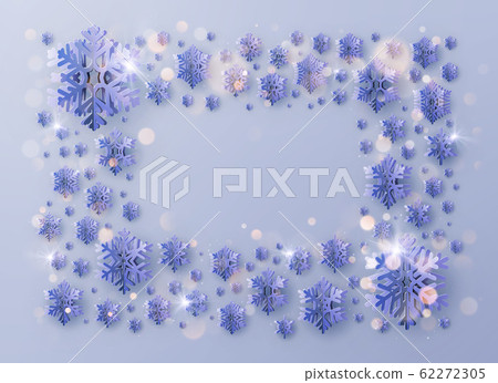 Merry Christmas and Happy New Year greeting template frame with foil snowflakes for holiday posters, placards, banners, flyers and brochures. EPS 10 Merry Christmas and Happy New Year greeting template frame with foil snowflakes for holiday posters, placards, banners, flyers and brochures. EPS 10 62272305
