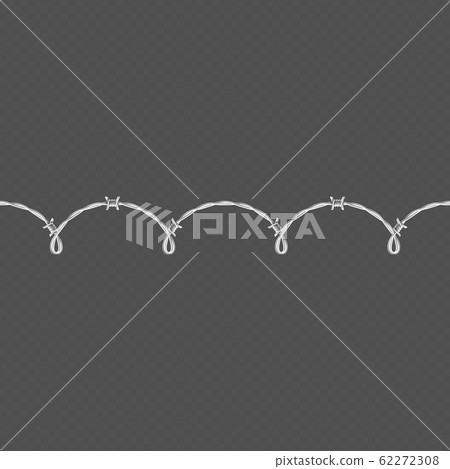 Metal barbed wire horizontal seamless border template and elements object. EPS 10 Metal barbed wire horizontal seamless border template and elements object. EPS 10 62272308